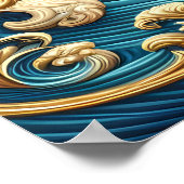 Majestic Eagle fliegt über eine Welle der Freiheit Poster (Ecke)