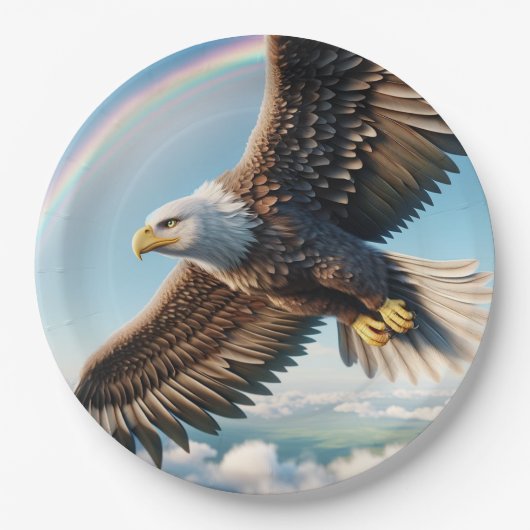 Majestic Eagle Flight Sky Paper Plate Pappteller (Vorderseite)