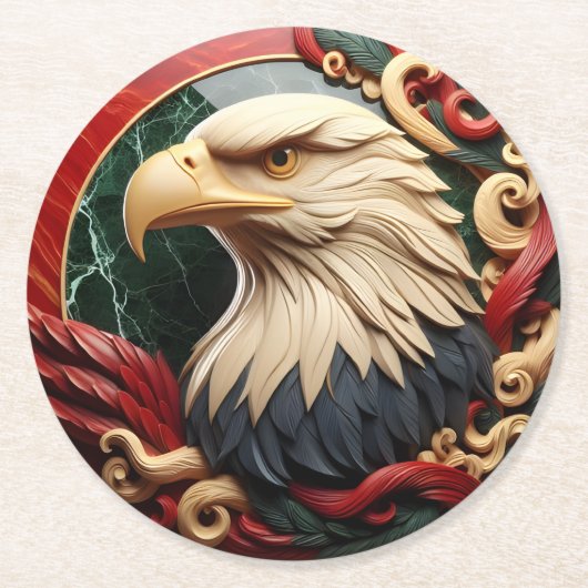 Majestic Eagle gefangen Runder Pappuntersetzer (Vorderseite)
