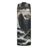 Majestic Eagle Holding Ship Wheel Thermosbecher (Vorderseite)