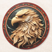 Majestic Eagle im Kreis Runder Pappuntersetzer (Vorderseite)
