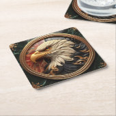 Majestic Eagle in glänzender Gold-Rahmen Rechteckiger Pappuntersetzer (angewinkelt)