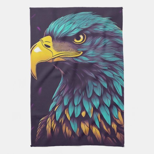 Majestic Eagle in lebhaften Farben Geschirrtuch (Vertikal)