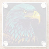Majestic Eagle in lebhaften Farben Glasuntersetzer (Rückseite)