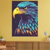 Majestic Eagle in lebhaften Farben Leinwanddruck (Insitu (Wohnzimmer))