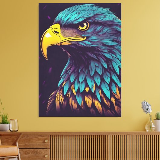 Majestic Eagle in lebhaften Farben Leinwanddruck (Insitu (Wohnzimmer))