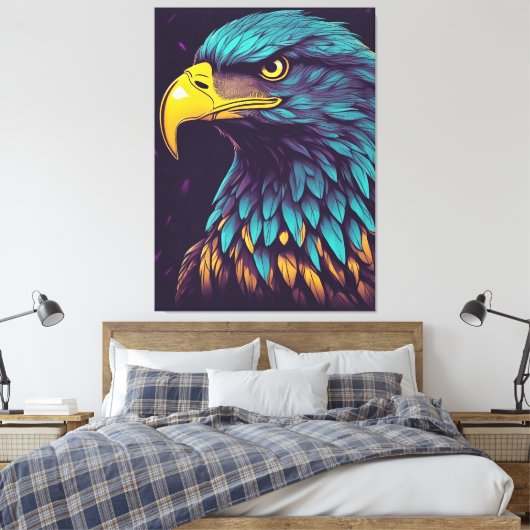 Majestic Eagle in lebhaften Farben Leinwanddruck (Insitu (Schlafzimmer))