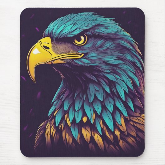 Majestic Eagle in lebhaften Farben Mousepad (Vorne)