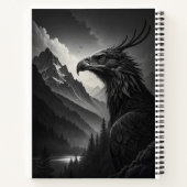 Majestic Eagle in Monochrome Mountain Landscape Notizblock (Rückseite)