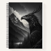 Majestic Eagle in Monochrome Mountain Landscape Notizblock (Vorderseite)