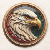 Majestic Eagle in Rahmen eingefasst Runder Pappuntersetzer (Vorderseite)