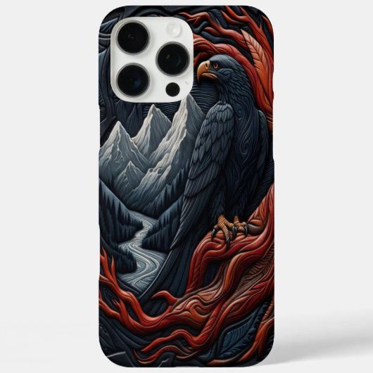 Majestic Eagle Leather-Look Szene Case-Mate iPhone Hülle (Rückseite)