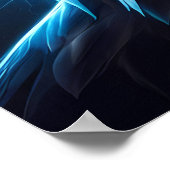 Majestic Eagle mit amerikanischer Fahne Poster (Ecke)