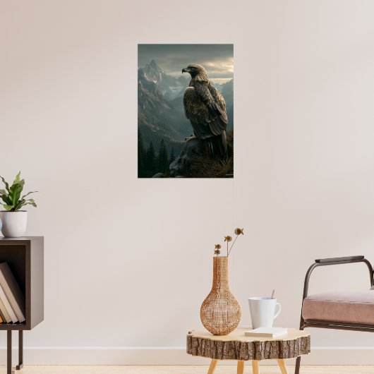 Majestic Eagle mit Blick auf die Berggipfel Poster (Wohnzimmer 3)