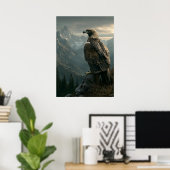 Majestic Eagle mit Blick auf die Berggipfel Poster (Heimbüro)