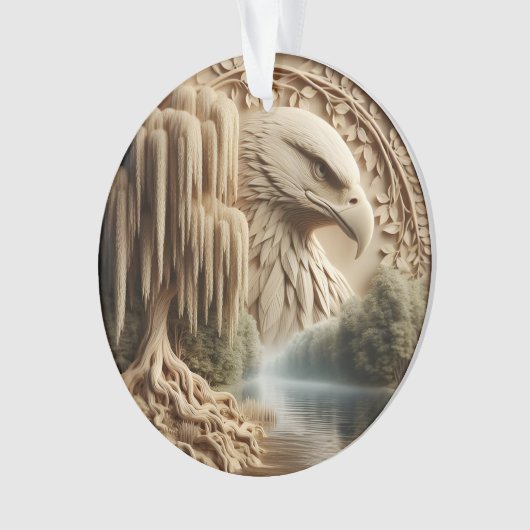 Majestic Eagle mit Blick auf Serene Lake Ornament (Vorderseite)