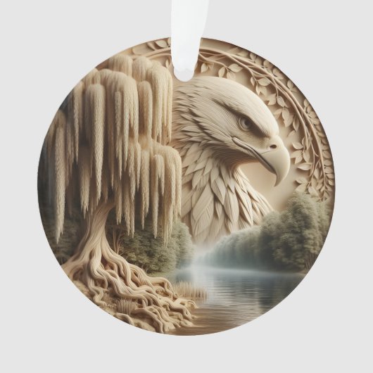 Majestic Eagle mit Blick auf Serene Lake Ornament (Vorderseite)