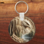 Majestic Eagle mit Blick auf Serene Lake Schlüsselanhänger (Vorderseite)