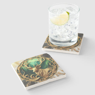 Majestic Eagle mit Blick auf Serene Lake Steinuntersetzer