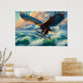 Majestic Eagle schlängelt sich 20x16 hinunter zum Poster (Küche)