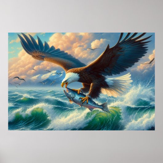 Majestic Eagle schlängelt sich 20x16 hinunter zum Poster (Vorne)