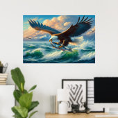 Majestic Eagle schlängelt sich hinunter zum Fang Poster (Heimbüro)