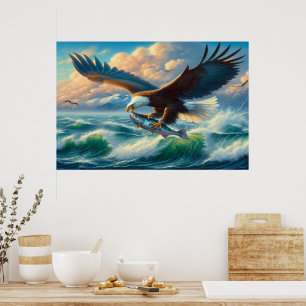 Majestic Eagle schlängelt sich hinunter zum Fang Poster