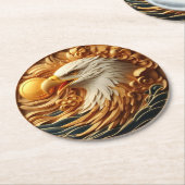 Majestic Eagle schnappt einen Ball Runder Pappuntersetzer (Angewinkelt)