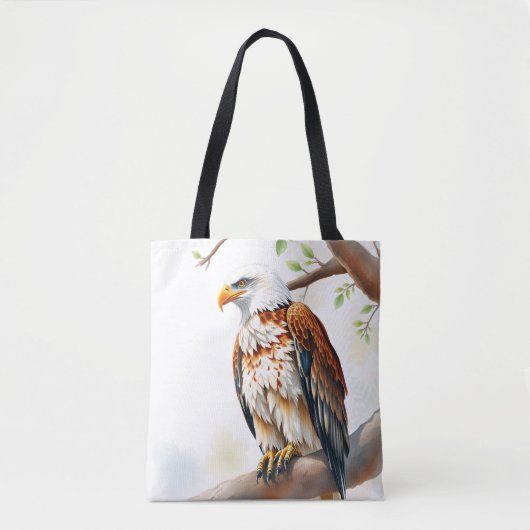 Majestic Eagle sitzt auf einem Baumzweig Tasche (Vorderseite)