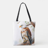 Majestic Eagle sitzt auf einem Baumzweig Tasche (Rückseite)