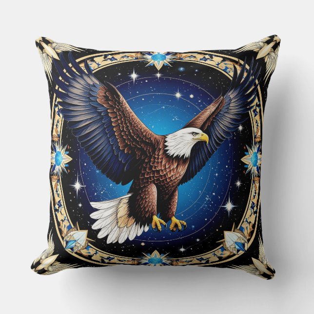 Majestic Eagle Soaring Kissen (Vorderseite)