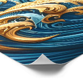 Majestic Eagle steigt über eine mächtige Welle Poster (Ecke)