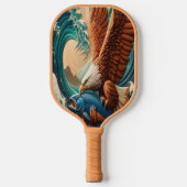 Majestic Eagle steigt über Fisch auf Pickleball Schläger (Vorderseite)