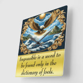 Majestic Eagle steil gracevoll Quadratische Wanduhr (Winkel)