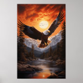 Majestic Eagle steil über den Strom - Atemberauben Poster (Vorne)