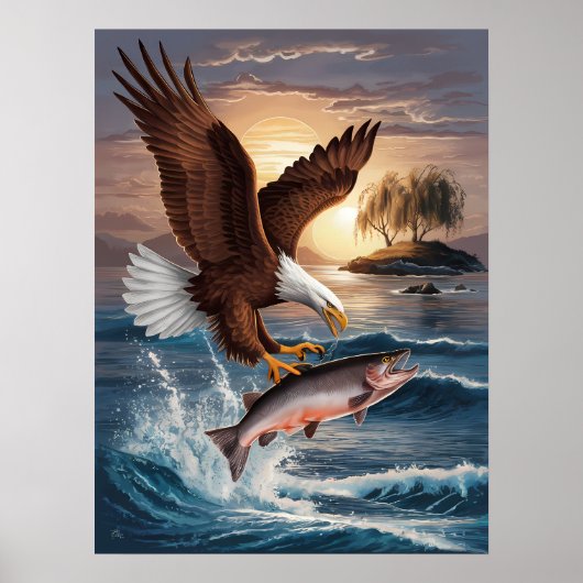 Majestic Eagle steil über Prey Poster (Vorne)