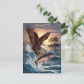 Majestic Eagle steil über Prey Postkarte (Stehend Vorderseite)