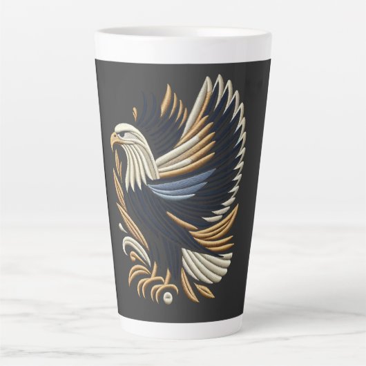 Majestic Eagle Stickerei Design | kühne Patriotik Milchtasse (Vorderseite)