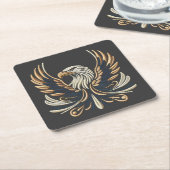 Majestic Eagle Stickerei Design Rechteckiger Pappuntersetzer (angewinkelt)