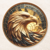 Majestic Eagle strömt durch festes Glas Runder Pappuntersetzer (Vorderseite)