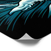 Majestic Eagle stürzt über die Ozeanwelle mit Fisc Poster (Ecke)