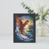 Majestic Eagle stürzt über einen Fisch Postkarte (Stehend Vorderseite)