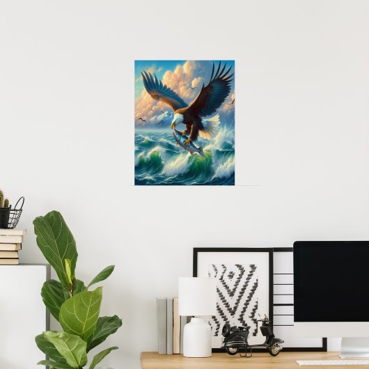 Majestic Eagle Swooping Down to catch Fish 16x20 Poster (Heimbüro)