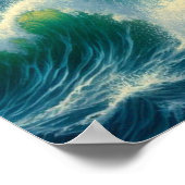 Majestic Eagle Swooping Down to catch Fish 16x20 Poster (Ecke)