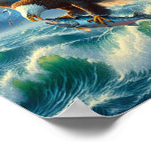 Majestic Eagle Swooping Down to catch Fish 8x10 Poster (Ecke)