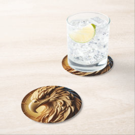 Majestic Eagle Timekeeper Runder Pappuntersetzer