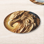 Majestic Eagle Timekeeper Runder Pappuntersetzer (Angewinkelt)