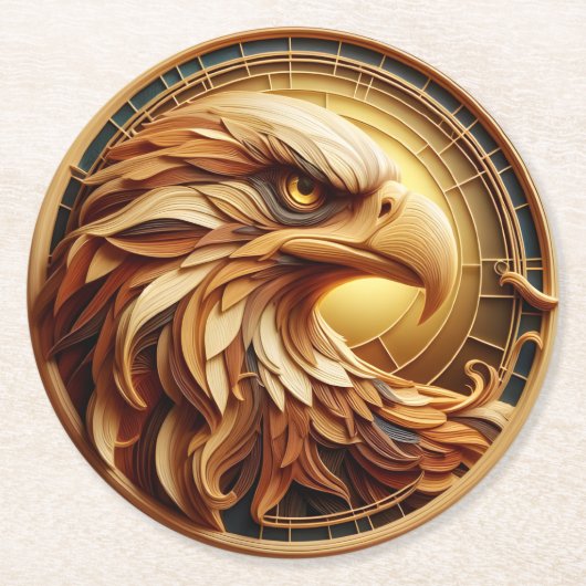 Majestic Eagle umringt Runder Pappuntersetzer (Vorderseite)