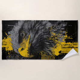 Majestic Eagle Urban Grunge Portrait Strandtuch