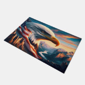 Majestic Eagle verschmolzen mit amerikanischer Fla Fußmatte (Schrägansicht)